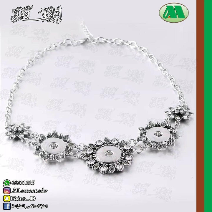 Custom Flower Shaped Necklace With 3 Photos - Alameer.adv