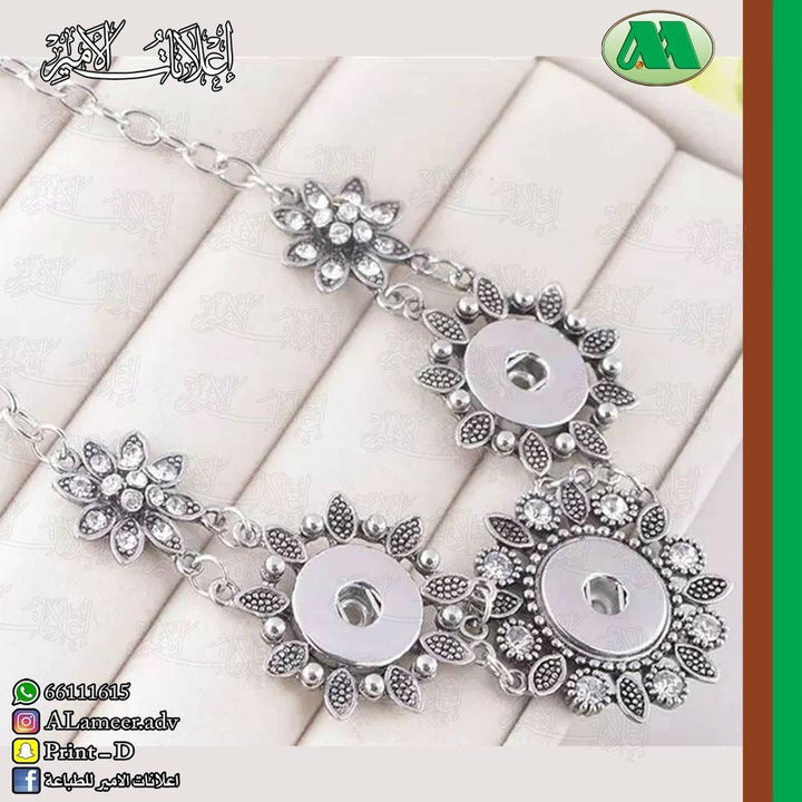 Custom Flower Shaped Necklace With 3 Photos - Alameer.adv